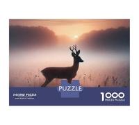 Rompecabezas De 1000 Piezas para Adultos Deer Sunset Landscape Rompecabezas para Adolescentes Juguetes De Bricolaje Desafío Difícil Juego Desafiante Regalos 38x26cm/1000pcs