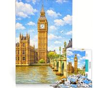 Rompecabezas de 1000 Piezas para Adultos del Big Ben, Juego de ingenio, Interesante para Reducir el estrés, Que Mejora el Amor Entre Parejas 38x52cm