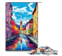Rompecabezas de 1000 Piezas para Adultos del Casco Antiguo de Zúrich Juego práctico Decoración hogar 75 x 50 cm