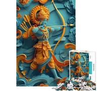 Rompecabezas de 1000 Piezas para Adultos del Dios hindú Rama Ideal para Juegos Familiares Un desafío difícil cumpleaños y Navidad (tamaño 50x75cm)