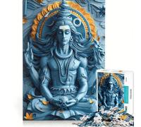 Rompecabezas de 1000 Piezas para Adultos del Dios hindú Shiva Juego Familiar decoración del hogar Ideal para Decorar el Escritorio 38x52cm