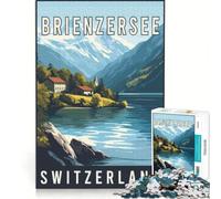 Rompecabezas de 1000 Piezas para Adultos, del Lago Brienzersee en Suiza, Juego Interactivo para Padres e Hijos, Toda la Familia 38x52cm