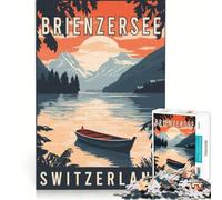 Rompecabezas de 1000 Piezas para Adultos, del Lago Brienzersee en Suiza, Juegos Familiares, para divertirse en Familia, Regalos para Amigos y Familiares 38x26cm