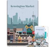 Rompecabezas de 1000 Piezas para Adultos del Mercado Kensington de Toronto, Juego Familiar para aliviar el estrés, desafío difícil, colección de Artistas, Bellas Artes, 38x26cm