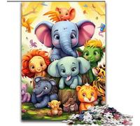 Rompecabezas de 1000 Piezas para Adultos del Mundo Animal,Hecho de Madera,lo Que lo Convierte en un Gran Regalo para la diversión Familiar de 50x75cm para Vacaciones,cumpleaños y Noches