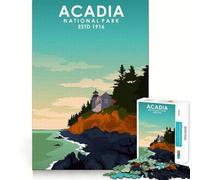 Rompecabezas de 1000 Piezas para Adultos del Parque Nacional Acadia,decoración de Corte preciso,Juguete de Desarrollo cognitivo,Juego para el Tiempo Libre,Regalo de cumpleaños (38x26cm)