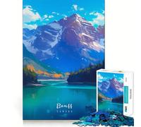 Rompecabezas de 1000 Piezas para Adultos del Parque Nacional Banff,Juego de Corte sin Costuras,Juego de ingenio,Juego Casual, (38x52cm)