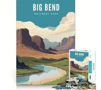 Rompecabezas de 1000 Piezas para Adultos del Parque Nacional Big Bend Juego de Ajuste Exacto Juego de ingenio Regalo Ideal para Jugar Gratis Regalo de cumpleaños (38x26cm)