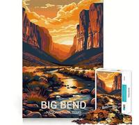 Rompecabezas de 1000 Piezas para Adultos del Parque Nacional Big Bend Juego de Ajuste Juego de ingenio Regalo Ideal para Jugar Gratis Regalo de cumpleaños (50x75cm)