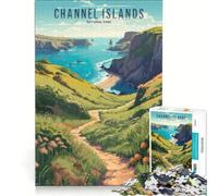 Rompecabezas de 1000 Piezas para Adultos del Parque Nacional de Las Islas del Canal, Juegos relajantes, desafiante para completar, Lista de Deseos con Papá Noel 38x26cm