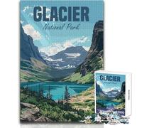 Rompecabezas de 1000 Piezas para Adultos del Parque Nacional de los Glaciares Una Obra de Arte para Regalar en cumpleaños de 14 años o más (tamaño 50x75cm)