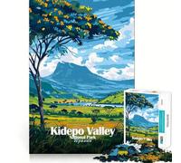 Rompecabezas de 1000 Piezas para Adultos del Parque Nacional del Valle de Kidepo,Uganda Juego Divertido para ejercitar la Mente Juego Casual para divertirse en cumpleaños (38x26cm)