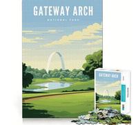Rompecabezas de 1000 Piezas para Adultos del Parque Nacional Gateway Arch Diversión para Todos los Gustos Un desafío Inteligente Un Juego Tranquilo y Regalo Ideal para cumpleaños y para Aficionados