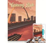 Rompecabezas de 1000 Piezas para Adultos del Parque Nacional Gateway Arch, Juego de ingenio, entretenido para Reducir el estrés, Cada Pieza es única 50x75cm