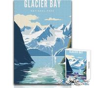 Rompecabezas de 1000 Piezas para Adultos del Parque Nacional Glaciar Bay Juego Educativo Familiar, Divertido y Divertido Regalo de cumpleaños Tamaño 38x52cm