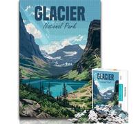Rompecabezas de 1000 Piezas para Adultos del Parque Nacional Glaciar Ejercita el Cerebro Juguetes adictivos para Cultivar la Paciencia Colección de Artistas Bellas Artes (38x26cm)