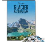 Rompecabezas de 1000 Piezas para Adultos del Parque Nacional Glaciar, Juguetes educativos de Aprendizaje, Juegos Familiares Que fomentan el Amor en Pareja, 38x26cm