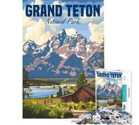 Rompecabezas de 1000 Piezas para Adultos del Parque Nacional Grand Teton EE UU Un Reto para completar Juego Educativo para aliviar el estrés para Mayores de 14 años (50x75cm)