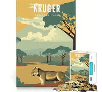 Rompecabezas de 1000 Piezas para Adultos del Parque Nacional Kruger Diversión con articulaciones Suaves Juego para ejercitar la Mente Juego Casual Diversión de cumpleaños (38x26cm)