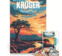 Rompecabezas de 1000 Piezas para Adultos del Parque Nacional Kruger, Juego Relajante, Divertido y con Humor, 38x26cm