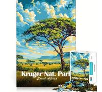 Rompecabezas de 1000 Piezas para Adultos del Parque Nacional Kruger,Sudáfrica Corte Juego de concentración Regalo Ideal para Jugar tranquilamente cumpleaños