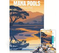 Rompecabezas de 1000 Piezas para Adultos del Parque Nacional Mana Pools Juego Imposible Actividades Divertidas para Hacer en casa Ideal para Decorar el Escritorio 38x26cm