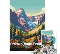 Rompecabezas de 1000 Piezas para Adultos del Parque Nacional Ordesa y Monte Perdido Juego desafiante Juguete Educativo decoración de Pared Excelentes Regalos y Juguetes (tamaño 38x52cm)