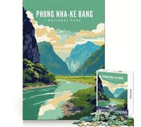 Rompecabezas de 1000 Piezas para Adultos del Parque Nacional Phong Nha-KE Bang Ideal para Entrenamiento,recreación Ligera y con Bordes definidos Un Regalo Original (50x75cm)