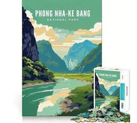 Rompecabezas de 1000 Piezas para Adultos del Parque Nacional Phong Nha-KE Bang Juego de Corte Fino para desarrollar la Capacidad de razonamiento Juego para Momentos de Tranquilidad Exhibición