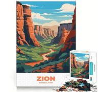 Rompecabezas de 1000 Piezas para Adultos del Parque Nacional Zion Juego de Ejercicios y Pensamiento,Ajuste Espacios,Actividad para Fortalecer los Lazos Familiares (38x26cm)