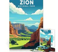 Rompecabezas de 1000 Piezas para Adultos del Parque Nacional Zion Juego Divertido para desarrollar la Mente y Practicar el Pensamiento Actividad de Ocio y cumpleaños (38x52cm)