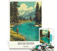 Rompecabezas de 1000 Piezas para Adultos del río Kenai, Alaska, Juego práctico, Actividades Divertidas para Hacer en casa, Juego con un diseño Precioso 38x52cm