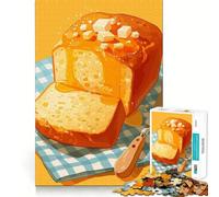 Rompecabezas de 1000 Piezas para Adultos Delicioso Pan de Miel con Mantequilla,diseño de Bordes, Rompecabezas,Regalo,Juego Casual,Actividad de cumpleaños (38x26cm)