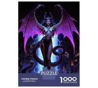 Rompecabezas De 1000 Piezas para Adultos Demon Queen Lilith with Snakes and Wings Rompecabezas para Adultos Juguetes Antiestrés Corte De Precisión Actividades Divertidas En Casa 70x50cm/1000pcs