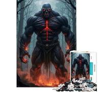 Rompecabezas de 1000 Piezas para Adultos Demonio musculoso en el Bosque Oscuro Juego Familiar Educativo Juguete de desafío Regalo de cumpleaños (tamaño 38x52cm)