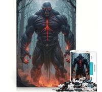 Rompecabezas de 1000 Piezas para Adultos Demonio musculoso en un Bosque Oscuro Juego Imposible Actividades Divertidas para Hacer en casa Ideal para Decorar el Escritorio 38x26cm