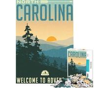 Rompecabezas de 1000 Piezas para Adultos desafío de Inteligencia Cerebral de Carolina del Norte Juguetes adictivos Juegos Familiares decoración del hogar Gran Regalo (tamaño 50x75cm)
