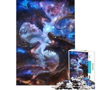 Rompecabezas de 1000 Piezas para Adultos Desafío Educativo Poderosos Dragones Juego de ingenio para Carreras de Velocidad de Manos para Mayores de 14 años (50x75cm)