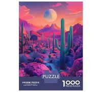 Rompecabezas De 1000 Piezas para Adultos Desert Cactus Landscape Art Print Rompecabezas para Adultos Juego Familiar Análisis Y Lógica Difícil Y Desafiante 52x38cm/1000pcs