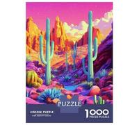 Rompecabezas De 1000 Piezas para Adultos Desert Cactus Plant Wall Art Print Rompecabezas Juguete Decoración De Pared Difícil Difícil Cumpleaños Y Navidad 38x26cm/1000pcs