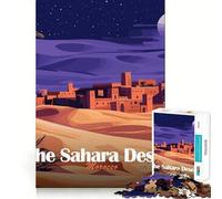 Rompecabezas de 1000 Piezas para Adultos Desierto del Sahara,Marruecos,Paisaje Nocturno,Corte, Juego de concentración,Regalo Ideal para un Juego Tranquilo,Regalo o para Aficionados