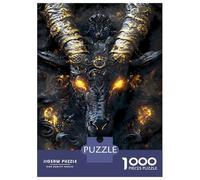 Rompecabezas De 1000 Piezas para Adultos Devil Black Goat with Golden Horns Rompecabezas para Adultos Juegos Divertidos Análisis Y Lógica Regalos para Amigos Y Familiares 70x50cm/1000pcs