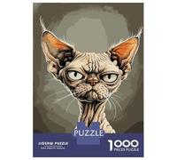 Rompecabezas De 1000 Piezas para Adultos Devon Rex Caricature Rompecabezas para Adultos Juego De Ingenio Decoración Perfecta Regalos De Cumpleaños Y Únicos 38x26cm/1000pcs