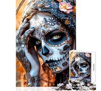 Rompecabezas de 1000 Piezas para Adultos Día de los Muertos Retrato Juguete decoración de Pared Gran Regalo para Juegos Juego Imposible interacción Entre Padres e Hijos tamaño 38x52cm