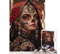 Rompecabezas de 1000 Piezas para Adultos Día de Muertos Novia Juego de ingenio Arte de Pared Decoración del hogar Juguetes para Fortalecer el Amor Entre Parejas (38x52cm)