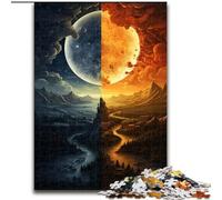 Rompecabezas de 1000 Piezas para Adultos, día y Noche, de Madera, Ideal para diversión Familiar, relajación y Regalos navideños, 50x75cm, Fiesta de cumpleaños para Hombres y Mujeres