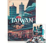 Rompecabezas de 1000 Piezas para Adultos: Diario de Viaje a Taiwán, Juguetes para armar, interacción Entre Padres e Hijos, fortalece el Amor Entre Parejas 38x26cm