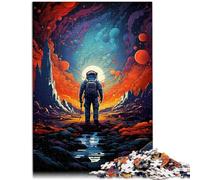Rompecabezas de 1000 piezas para adultos, dibujo de astronauta, decoración del hogar, rompecabezas de 10.3 x 14.9 pulgadas, lista de deseos de Navidad con Papá Noel
