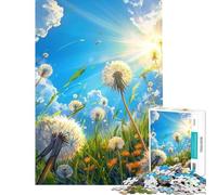 Rompecabezas de 1000 Piezas para Adultos Dientes de león iluminados por el Sol Juegos relajantes Juguetes educativos y de Aprendizaje Un Gran Regalo para Mujeres (Tamaño 50x75cm)