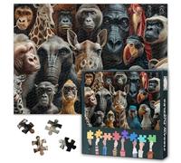 Rompecabezas de 1000 piezas para adultos, diferentes animales, 1000 piezas para adultos mayores, orangutanes y ciervos, regalo para mamá, papá, familia, amigo, decoración del hogar, arte de pared, 50